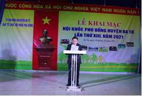 Ủy ban nhân dân Ba Tơ tổ chức Lễ khai mạc Hội khoẻ Phù Đổng lần thứ XIII năm 2021