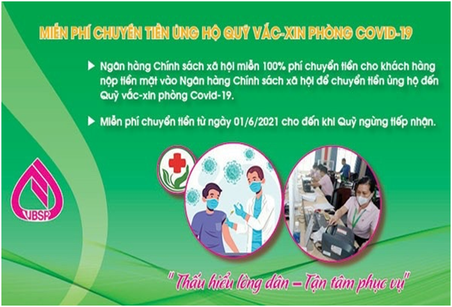 Phòng giao dịch Ngân hàng Chính sách xã hội huyện Ba Tơ miễn phí chuyển tiền ủng hộ Quỹ vắc–xin phòng chống Covid-19
