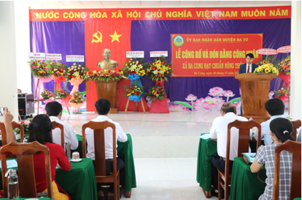 Huyện Ba Tơ tổ chức Lễ công bố Quyết định công nhận xã Ba Cung đạt chuẩn nông thôn mới