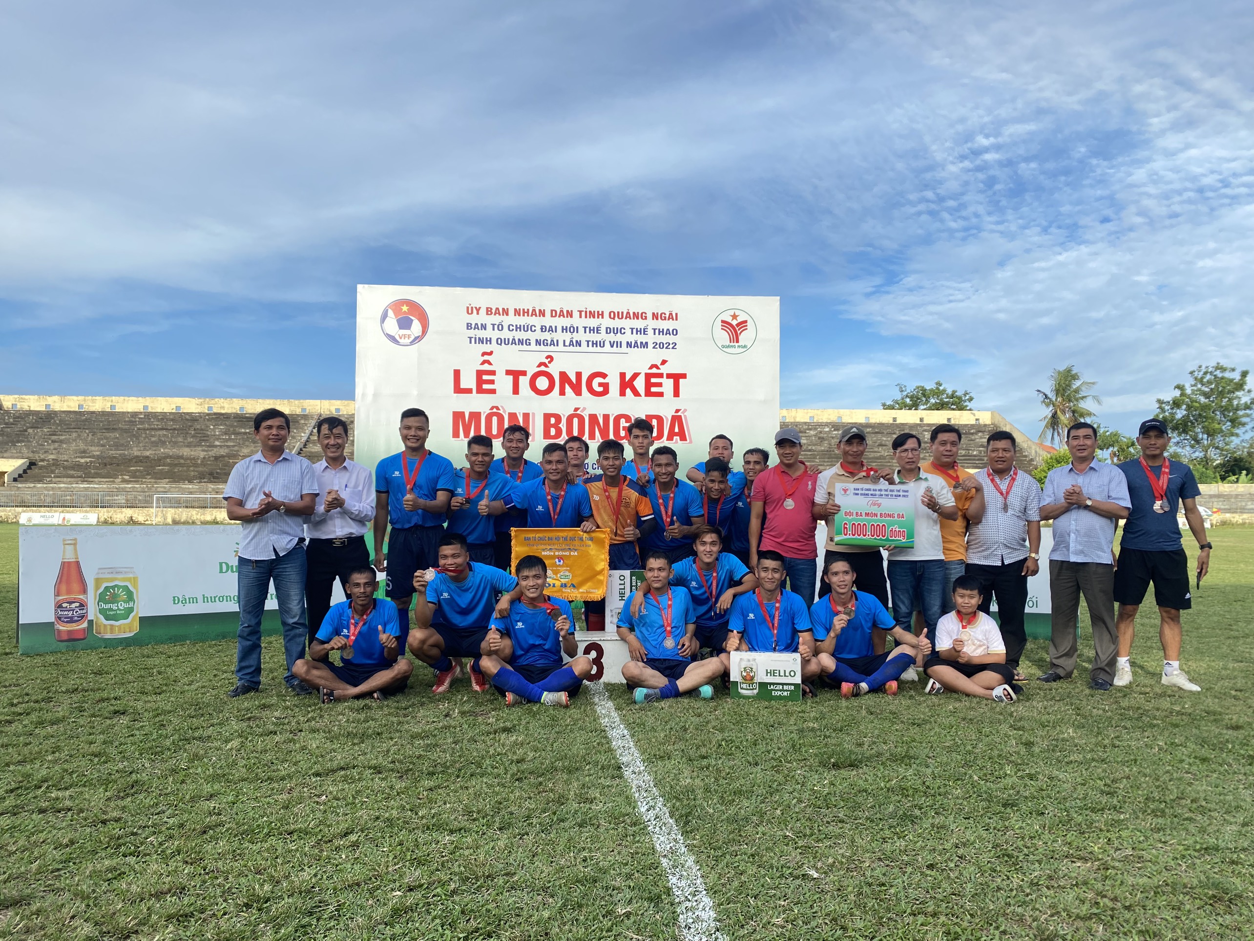 Đội bóng đá Ba Tơ đạt Huy chương đồng môn bóng đá nam tại Đại hội Thể dục thể thao tỉnh Quảng Ngãi lần thứ VII năm 2022
