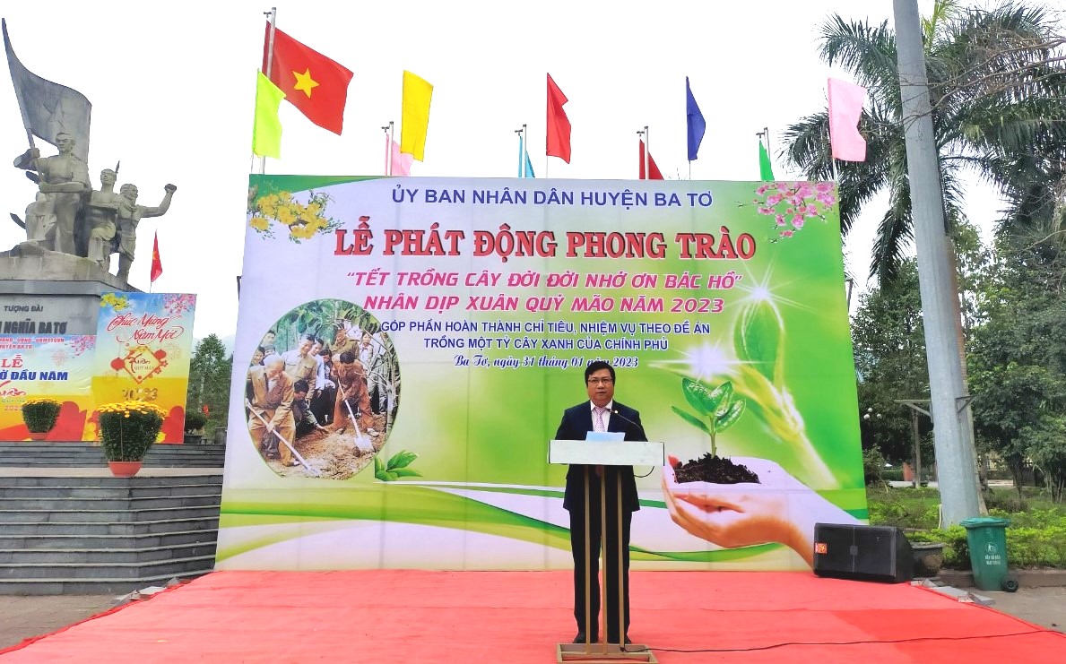 Huyện Ba Tơ tổ chức Lễ ra quân phát động “Tết trồng cây đời đời nhớ ơn Bác Hồ” xuân Quý Mão 2023