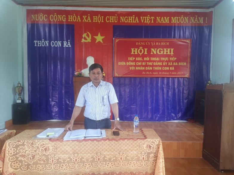 Ba Bích tổ chức Hội nghị đối thoại trực tiếp giữa Bí thư Đảng ủy xã với nhân dân thôn Con Rã