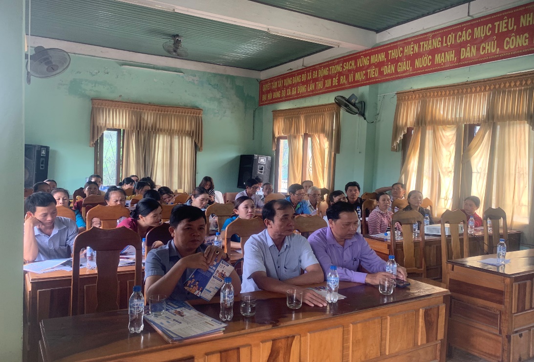 Hội nghị tuyên truyền chính sách BHXH tự nguyện, BHYT hộ gia đình tại xã Ba Động, huyện Ba Tơ