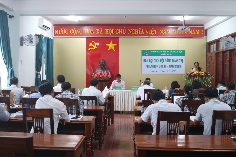 Ban đại diện Hội đồng quản trị Ngân hàng Chính sách xã hội huyện Ba Tơ tổ chức phiên họp Quý III năm 2023