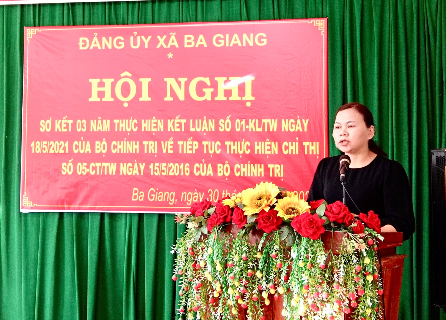 Đảng ủy xã Ba Giang sơ kết 03 năm thực hiện Kết luận số 01-KL/TW ngày 18/5/2021 của Bộ Chính trị về tiếp tục thực hiện Chỉ thị 05–CT/TW đẩy mạnh học tập và làm theo tư tưởng, đạo đức, phong cách Hồ Chí Minh