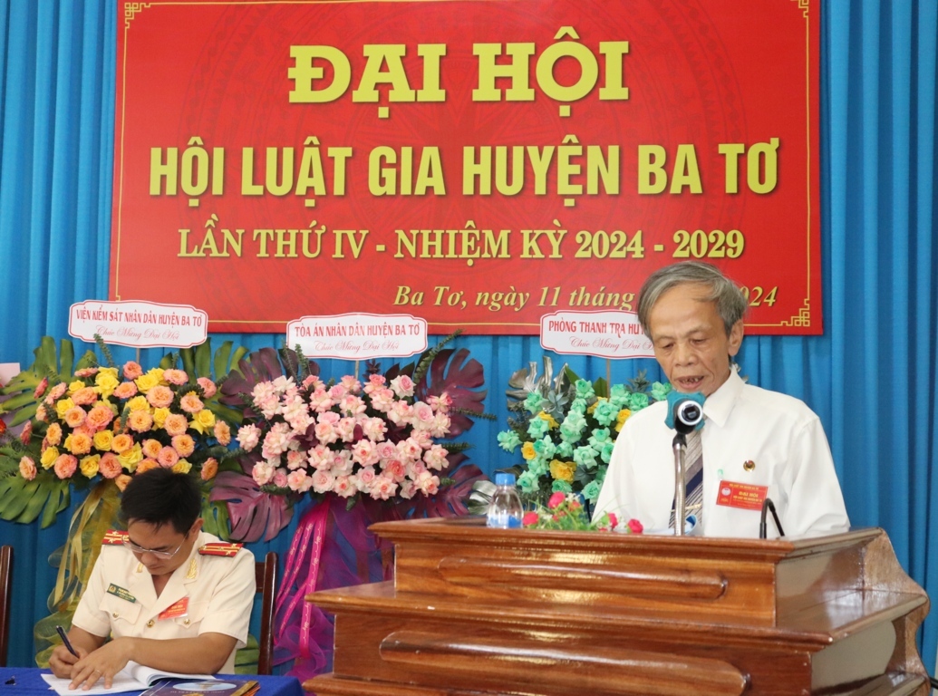 Đại hội đại biểu Hội Luật gia huyện Ba Tơ khóa IV, nhiệm kỳ 2024 - 2029
