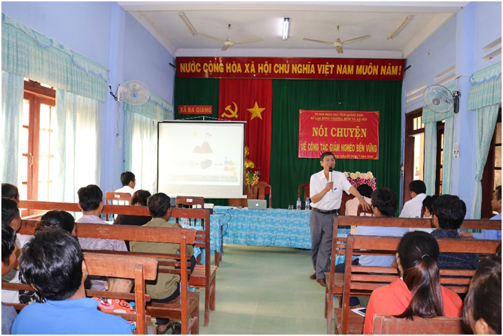 Sở Lao động – Thương binh và Xã hội tỉnh Quảng Ngãi tổ chức nói chuyện về công tác giảm nghèo bền vững tại xã Ba Giang