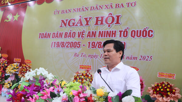 Xã Ba Tơ long trọng tổ chức ngày hội toàn dân bảo vệ an ninh Tổ quốc 19/8 năm 2025