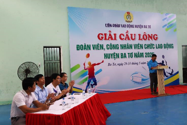 Khai mạc Giải cầu lông đoàn viên, công nhân viên chức lao động huyện Ba Tơ năm 2025